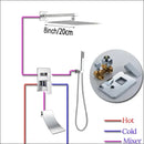 GobekUsa 16" Big Rain Shower Faucet Set with Handshower & Brass Spout