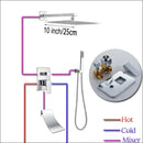 GobekUsa 16" Big Rain Shower Faucet Set with Handshower & Brass Spout