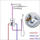 GobekUsa 16" Big Rain Shower Faucet Set with Handshower & Brass Spout