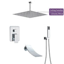 GobekUsa 16" Big Rain Shower Faucet Set with Handshower & Brass Spout
