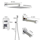 GobekUsa 16" Big Rain Shower Faucet Set with Handshower & Brass Spout