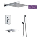 GobekUsa 16" Big Rain Shower Faucet Set with Handshower & Brass Spout