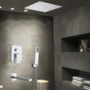 GobekUsa 16" Big Rain Shower Faucet Set with Handshower & Brass Spout