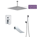 GobekUsa 16" Big Rain Shower Faucet Set with Handshower & Brass Spout