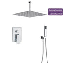 GobekUsa 16" Big Rain Shower Faucet Set with Handshower & Brass Spout