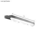 GobekUsa Modern LED Vanity Light with Stainless Steel Wall Mount and Wave Shade - 17"/21" Width