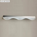 GobekUsa Modern LED Vanity Light with Stainless Steel Wall Mount and Wave Shade - 17"/21" Width
