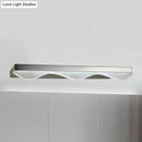 GobekUsa Modern LED Vanity Light with Stainless Steel Wall Mount and Wave Shade - 17"/21" Width