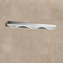 GobekUsa Modern LED Vanity Light with Stainless Steel Wall Mount and Wave Shade - 17"/21" Width