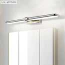 GobekUsa Modern Stainless Steel LED Wall Lamp with Acrylic Oval Shade - Chrome Vanity Lighting Fixture, 16"/19.5" Width