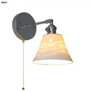 GobekUsa Iron Ceramic LED Wall Lights | Nordic Modern Pull Chain Switch Sconce Wandlamp