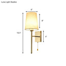 GobekUsa Modern Tapered Wall Sconce with Fabric Shade, Chrome Finish - LED Bedside Lighting