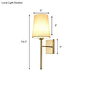 GobekUsa Modern Tapered Wall Sconce with Fabric Shade, Chrome Finish - LED Bedside Lighting