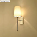 GobekUsa Modern Tapered Wall Sconce with Fabric Shade, Chrome Finish - LED Bedside Lighting