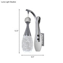 GobekUsa Minimalistic Chrome LED Wall Sconce Light with Seeded Crystal Teardrop - Stylish Wall Lighting Fixture