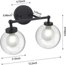 GobekUsa Double-Head Glass & Iron Wall Lamps, Modern Minimalist Bathroom Vanity Lights