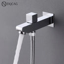 Modern chrome tub spout filler with bidet spray bathroom accessory by Decorbites