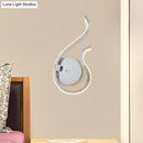 GobekUsa Modern Chrome Twist Wall Light Sconce with LED Bedside Lamp - Warm/White Light