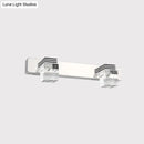 GobekUsa Modern Chrome Vanity Light Fixture with Clear Crystal Accents - 2/3 Bulbs, Warm/White Light
