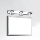 GobekUsa Modern Chrome Vanity Light Fixture with Clear Crystal Accents - 2/3 Bulbs, Warm/White Light