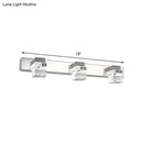 GobekUsa Modern Chrome Vanity Light Fixture with Clear Crystal Accents - 2/3 Bulbs, Warm/White Light