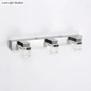 GobekUsa Modern Chrome Vanity Light Fixture with Clear Crystal Accents - 2/3 Bulbs, Warm/White Light