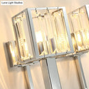 GobekUsa Modern Rectangular Wall Sconce - Chrome Finish with Clear Crystal Accent