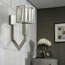 GobekUsa Modern Rectangular Wall Sconce - Chrome Finish with Clear Crystal Accent