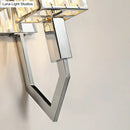 GobekUsa Modern Rectangular Wall Sconce - Chrome Finish with Clear Crystal Accent