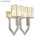 GobekUsa Modern Rectangular Wall Sconce - Chrome Finish with Clear Crystal Accent