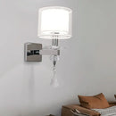 GobekUsa Contemporary Double Glass Cylinder Wall Lamp with Crystal Accent in Chrome: Brilliant 1-Light Lighting Idea