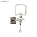 GobekUsa Contemporary Double Glass Cylinder Wall Lamp with Crystal Accent in Chrome: Brilliant 1-Light Lighting Idea