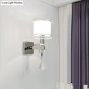 GobekUsa Contemporary Double Glass Cylinder Wall Lamp with Crystal Accent in Chrome: Brilliant 1-Light Lighting Idea