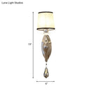 GobekUsa Modern Chrome Wall Lamp with Tapered Fabric Shade - Stylish Living Room Sconce Light