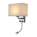GobekUsa Modern Fabric Rectangle Spotlight Wall Lamp - Nordic Style, 1-Light, Black/Flaxen/Beige, Wall Mounted Fixture