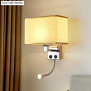 GobekUsa Modern Fabric Rectangle Spotlight Wall Lamp - Nordic Style, 1-Light, Black/Flaxen/Beige, Wall Mounted Fixture
