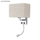 GobekUsa Modern Fabric Rectangle Spotlight Wall Lamp - Nordic Style, 1-Light, Black/Flaxen/Beige, Wall Mounted Fixture
