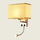 GobekUsa Modern Fabric Rectangle Spotlight Wall Lamp - Nordic Style, 1-Light, Black/Flaxen/Beige, Wall Mounted Fixture