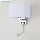 GobekUsa Modern Fabric Rectangle Spotlight Wall Lamp - Nordic Style, 1-Light, Black/Flaxen/Beige, Wall Mounted Fixture