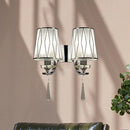GobekUsa Modern Chrome Wall Lamp with K9 Crystal Drop and Diamond-Pattern Barrel Design