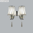 GobekUsa Modern Chrome Wall Lamp with K9 Crystal Drop and Diamond-Pattern Barrel Design