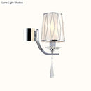 GobekUsa Modern Chrome Wall Lamp with K9 Crystal Drop and Diamond-Pattern Barrel Design