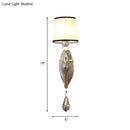GobekUsa Modern Chrome Wall Lamp with Tapered Fabric Shade - Stylish Living Room Sconce Light