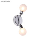 GobekUsa Contemporary 2-Light Chrome LED Wall Sconce with Global White Glass Fixture