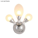 GobekUsa Modern Chrome Egg Wall Light Fixture with 2/3 White Glass LED Lights