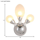 GobekUsa Modern Chrome Egg Wall Light Fixture with 2/3 White Glass LED Lights