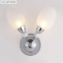 GobekUsa Modern Chrome Egg Wall Light Fixture with 2/3 White Glass LED Lights