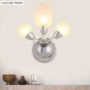 GobekUsa Modern Chrome Egg Wall Light Fixture with 2/3 White Glass LED Lights