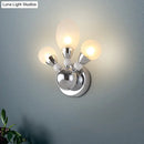 GobekUsa Modern Chrome Egg Wall Light Fixture with 2/3 White Glass LED Lights