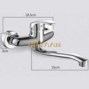 GobekUsa Brass Chrome Dual Hole Kitchen Tap Mixer Faucet for Sink